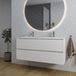 Saniclass Chaci Badkamermeubelset - 120x46x55cm - keramische wastafel wit - 2 ovale wasbakken - 2 kraangaten - 2 lades - ronde spiegel met verlichting - mat wit