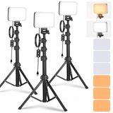 NEEWER BASICS LED-videolamppaneel verlichtingsset, 3-pack tweekleurige dimbare draagbare studiolampen met statiefstandaards en filters, 3200K ~ 5600K CRI95 750lux voor fotografie video-opname