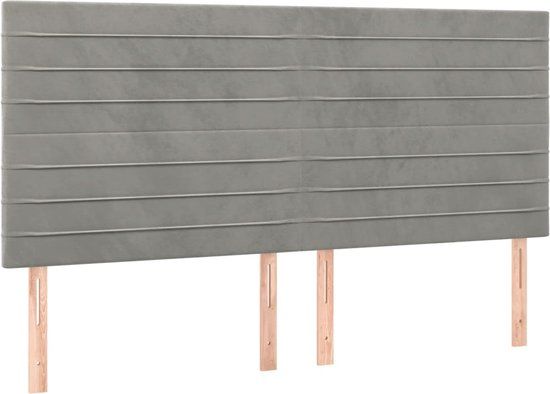 vidaXL Hoofdbord Lichtgrijs Fluweel 180x5x118/128 cm