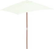 vidaXL Parasol met houten paal 150x200 cm zandkleurig