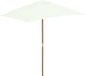 vidaXL Parasol met houten paal 150x200 cm zandkleurig