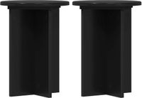 vidaXL Plantenstandaard 2 stuks Zwart Bewerkt hout Ø29,5 x 40 cm