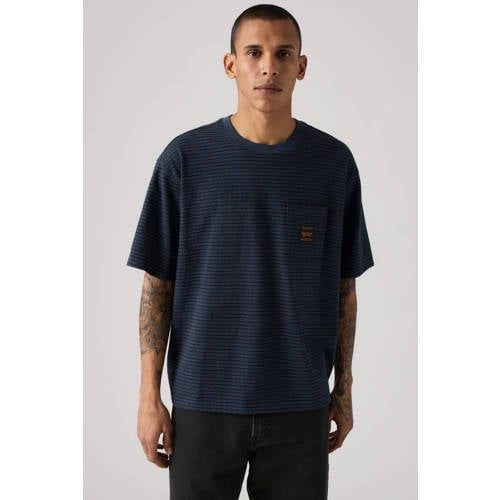 Levi's Relaxed Fit Gestreept T-shirt - Blauw