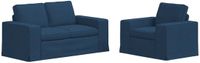 vidaXL Bankstel 2-zits Blauw Stof