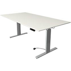 Kerkmann Zit-sta-bureau 10233510 Spaanplaat Wit, Zilver