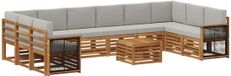 vidaXL - Salon de jardin en acacia - Naturel et gris clair