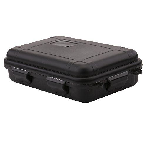 VGEBY Outdoor opbergdoos, waterdichte box, schokbestendig, waterdichte opbergdoos, waterdichte opbergdoos, plastic doos voor outdoor, camping, bootsport, survival (kleur: zwart, afmetingen: L)