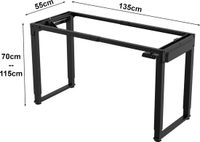 pro.tec Game bureau zit sta elektrisch tafelframe in hoogte verstelbaar 135x55x70-115 cm zwart
