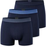 Schiesser 3 Pack Heren Boxershorts Blauw/Zwart