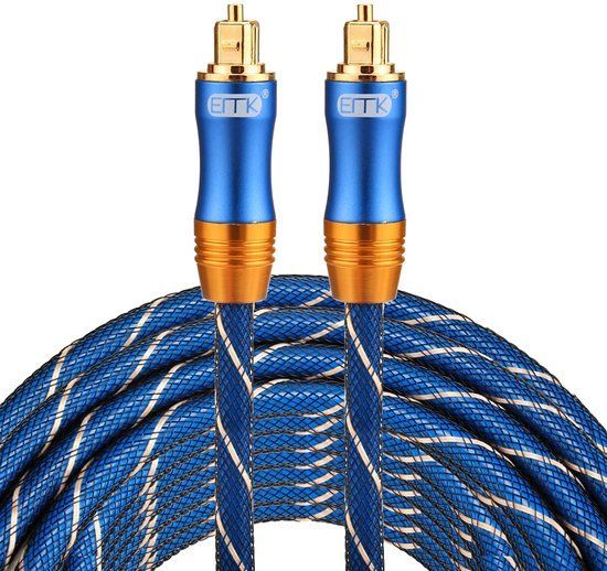 Qubix Toslink kabel - 10 meter - Blauw - optical cable audio - BLUE edition