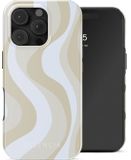 Selencia Hoesje - Geschikt voor Apple iPhone 16 Pro - Backcover geschikt voor MagSafe - Desert Waves Beige