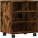 vidaXL Printerkastje met wielen 41x32x48 cm gerookt eikenkleurig