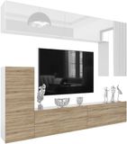 B BELINI GROUP BELINI Wandmeubel Milano 8 250 cm Wit/Sonoma Eiken