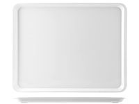 H&H Vassoio Con Bordo In Melamina Cm45X35X2 Bianco
