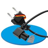 sonero Stroomkabel, netsnoer, 2-polig, 1,00 m, Euro stekker, type C naar IEC-aansluiting, C7, Euro 8, netsnoer, 90 graden gebogen, voor TV, PS5, PS4, PS3, huishoudelijke apparaten, zwart