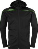 Uhlsport Stream 22 Trainingsjas Met Capuchon Kind Zwart-Fluor Groen Maat 164