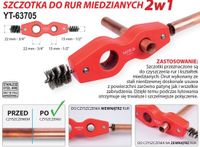 Yato - Brosse de nettoyage pour tube en cuivre 2-en-1 - Acier inoxydable - Ø 15mm & 22mm