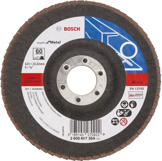Bosch Lamellenschuurschijf 125 mm, 22,23 mm, Korrel 60