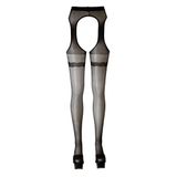 Cottelli Collection – Strook Legging met Gewoven Kousenband Open Kruis voor Toegang – Maat S – Zwart