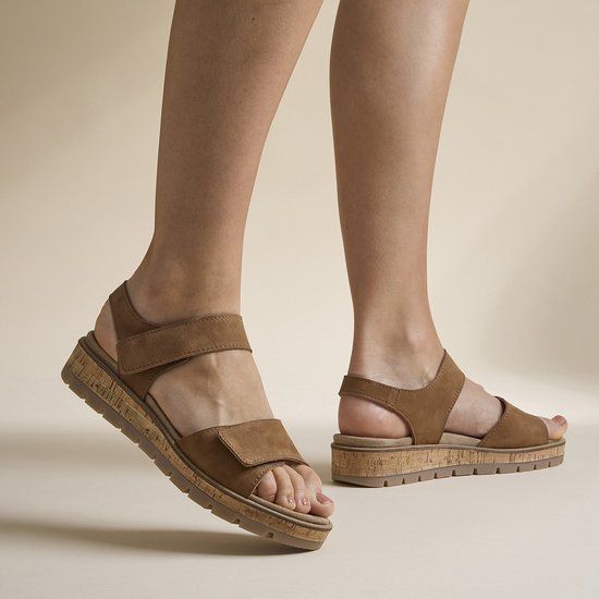 Feyn Sandalen cognac Nubuck - Maat 38