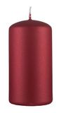 DONAU HOME Standaard gelakte stompkaars, paraffinekaars, 60 x 115 mm, mat metallic rood, decoratieve stompkaars, 1 stuk, voor decoratie