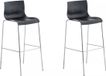 And OutdoorMatch Tabouret de bar Marcelle - Set de 2 - Noir - Chrome