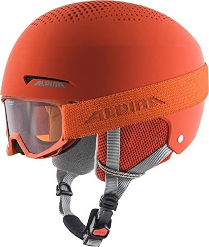 Alpina ZUPO SET (+PINEY) Skihelm - Pumpkin-orange matt - 51-55 cm - Unisex - Kinderen