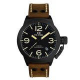 TW Steel TWCS103 Canteen Steel Zwart leer 45mm