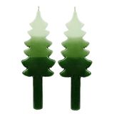 Kerstboomvormige kaarsen | wit en groen | Perfect voor de eettafel of open haard | Ideaal kerstcadeau - Gebruik als huisdecoratie, kousvulling, | | ongeparfumeerd | Grootte 22 cm Brandtijd: 8 uur