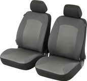 WALSER Auto stoelbeschermer Manhay met Zipper, ZIPP-IT Autostoelhoes, 2 stoelbeschermer voor voorstoel grijs 11791