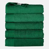 The One Towelling Handdoek - 50x100 cm - 5 stuks - Hotelkwaliteit - 450 g/m² - 100% Gekamd katoen - Groen