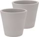 DK Design Bloempot/plantenpot - 2x - Vinci - lichtgrijs mat - voor kamerplant - D16 x H18 cm