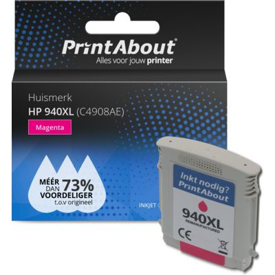 PrintAbout Huismerk HP 940XL (C4908AE) Inktcartridge Magenta Hoge capaciteit