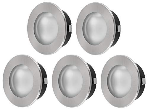 HAVA Set van 5 - volledig metalen inbouwspots G4 12V met glazen afdekking - inbouwdiameter 60mm