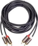 Merkloos 3660B 2 x RCA naar 2 x RCA vergulde audiokabel, kabellengte: 3 m (zwart)