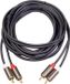 Merkloos 3660B 2 x RCA naar 2 x RCA vergulde audiokabel, kabellengte: 3 m (zwart)