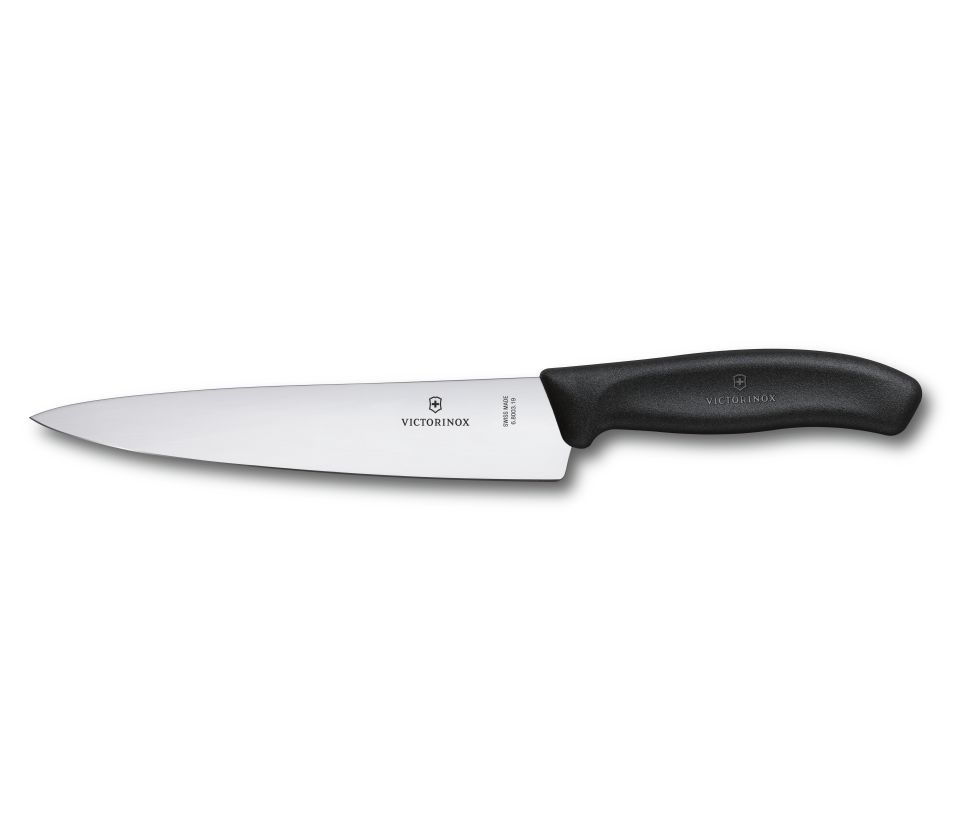 Victorinox SwissClassic Carving Knife - Stainless Steel Blade - Black Handle - Dishwasher Safe
