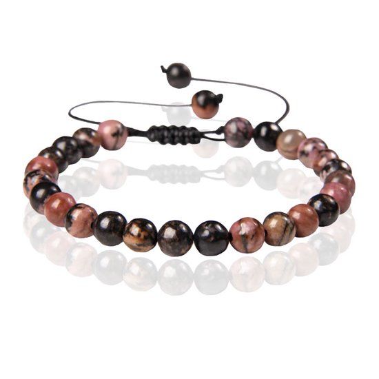 Memphis No.2 Natuursteen Armband Dames - 6mm Rhodonite