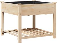 vidaXL Plantenbak Beige 90 x 90 x 76,5 cm Massief Vurenhout