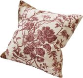LOBERON Kussenhoes Rosanique Bordeaux/Crème Linnen 40x40 cm