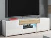 Mobistoxx TORERO Meuble TV-Hifi 2 Portes 2 Tiroirs Sanremo/Blanc Laqué avec LED