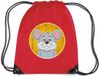 Bellatio Decorations Muizen rijgkoord rugtas / gymtas - rood - 11 liter - voor kinderen