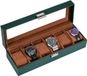 Merkloos / Sans marque Wan GmbH Watch box with 6 compartments and glass lid – Leather watch organizer for men and women