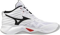 Mizuno Wave Momentum Pro Mid Indoor Schoenen Heren Volleybal Wit/Zwart/Fiery Red Maat 38