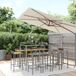 Prolenta Maison Exclusive - Tuinset voor de tuin of terras, bestaande uit 11 delen, grijs, gemaakt van polyrotan en massief acaciahout