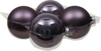 Othmar Decorations Grote kerstballen - 4x st - lila paars - 10 cm - glas - glans/mat - kerstversiering