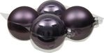 Othmar Decorations Grote kerstballen - 4x st - lila paars - 10 cm - glas - glans/mat - kerstversiering