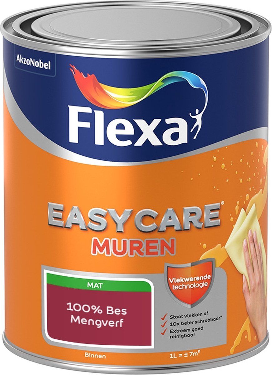 FLEXA Easycare Muurverf - Mat - Mengkleur - 1 liter
