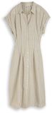 Tom Tailor Midi-jurk met streepmotief - Maat 38 - olive irregular stripe