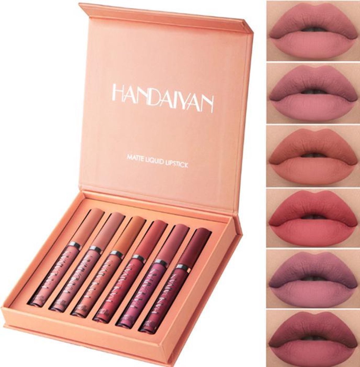 Handaiyan HANDAIYAN® | Liquid lipsticks | Set van 6 | Matte lippenstift | Vloeibare lippenstift | Waterproof | Make up set | Geschenkset | Giftset | Lipstick | Lippenstift | Lipgloss | Lip gloss